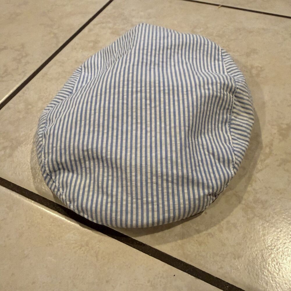 Janie & Jack Striped Blue stripe Newsboy Hat Cap 4-5  Summer Plaid Seersucker